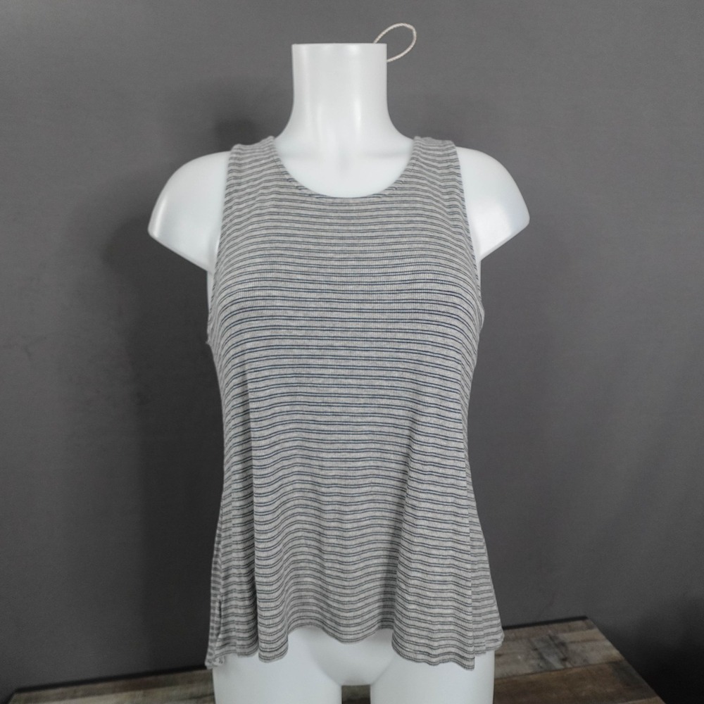 Rose Olive Womens Tank Top Large Gray Ribbed Flowy Loose Knit Classic Everyday